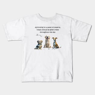 According to a panel of experts treats should be given freely throughout the day - funny watercolour dog designs Kids T-Shirt